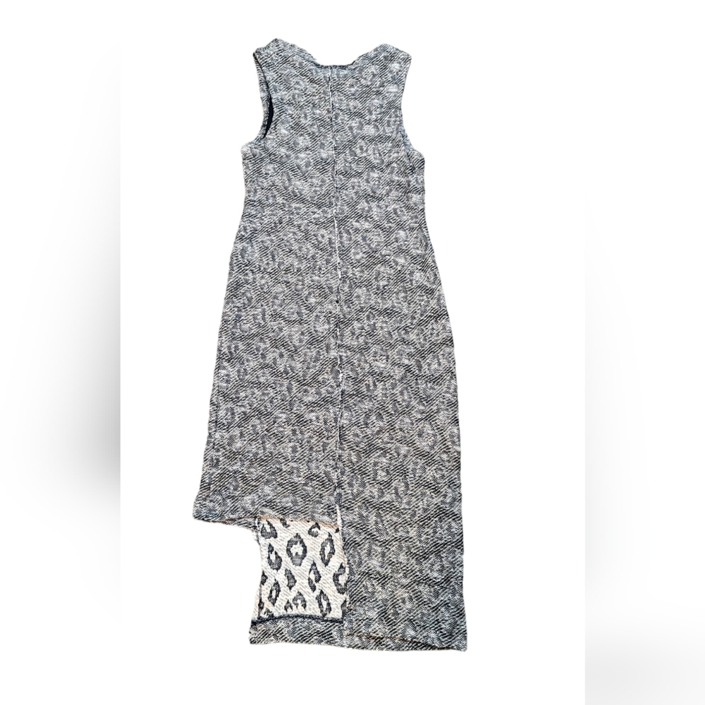 Free People Black Animal Print Asymmetrical Sleeveless Dress Womens Small